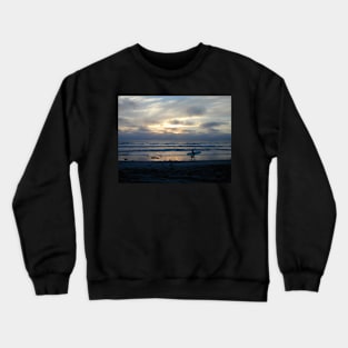 Ocean Beach Surfer at Sunset Crewneck Sweatshirt